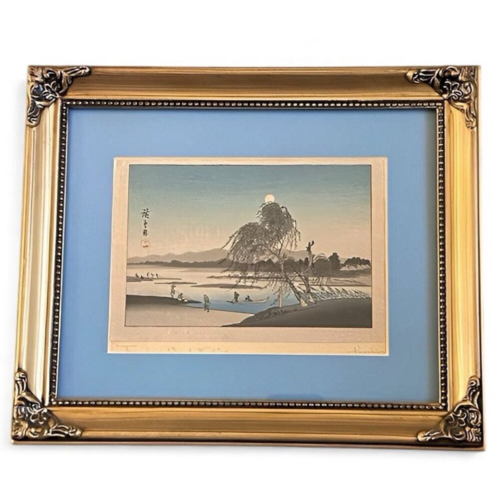 Shima Art Company Vintage Hiroshige Japanese 5x7 1930’s Woodblock Print - Picture 5 of 9